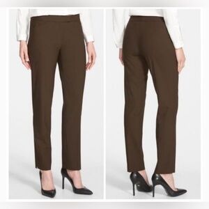 Lafayette 148 New York Irving Brown Chestnut Dress Pants Straight Leg Women’s 4